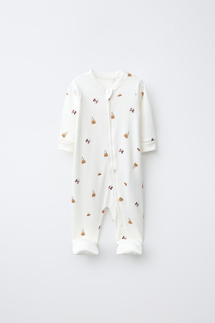 SNOOPY PEANUTS™ COSTUME CONVERTIBLE FOOTED PYJAMAS — Ecru