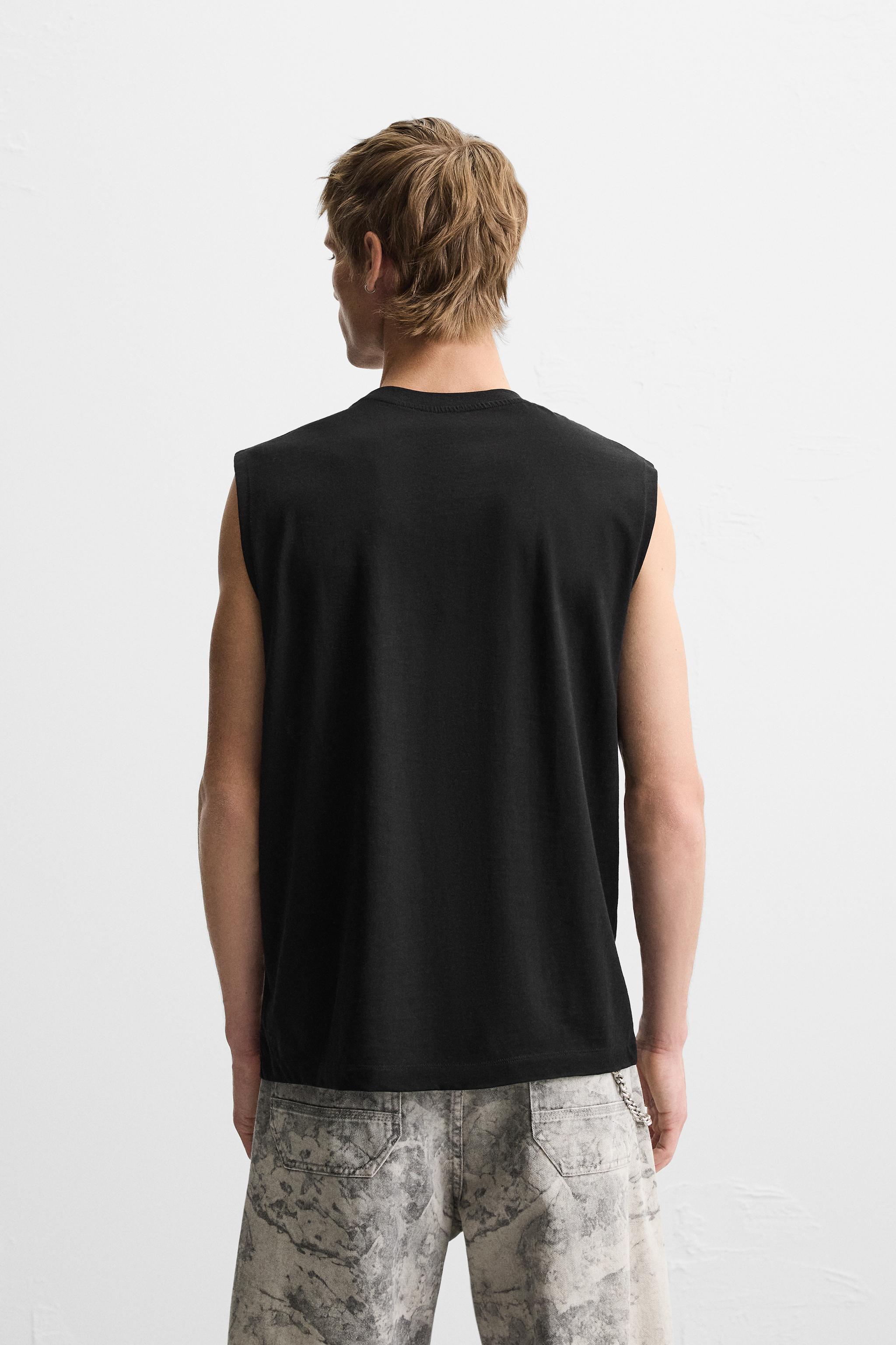 RELAXED FIT TANK T-SHIRT - Dark anthracite | ZARA United States