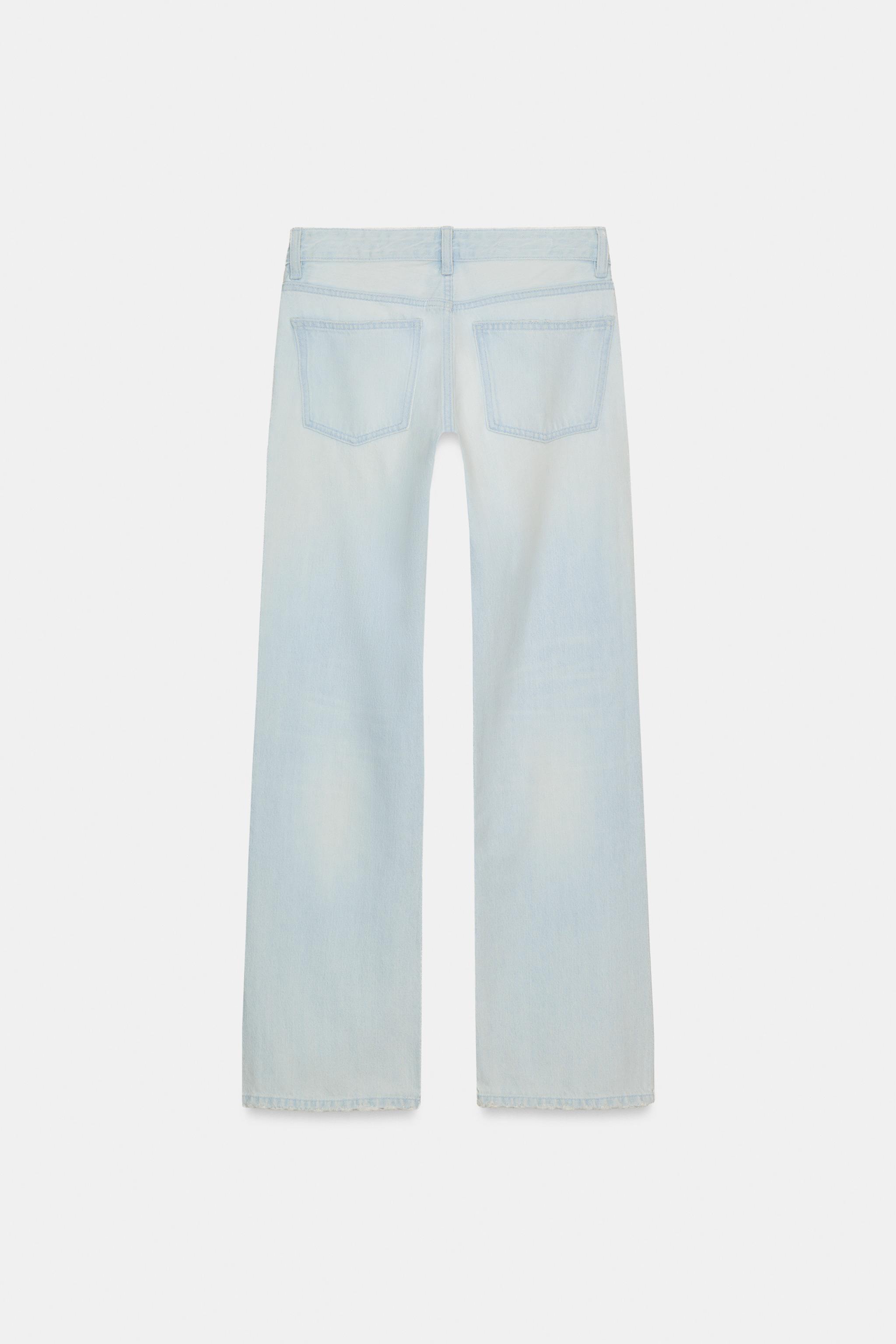 TRF ローライズワイドレッグデニムパンツ - ホワイト | ZARA Japan / 日本