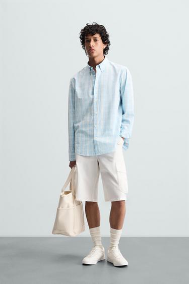 CAMISA REGULAR FIT CUADROS - Azul vigoré de Zara - Imagen 0