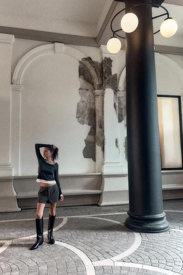 КОРОТКИЕ ШОРТЫ ИЗ ИСКУССТВЕННОЙ КОЖИ — АНТРАЦИТОВО-СЕРЫЙ от Zara