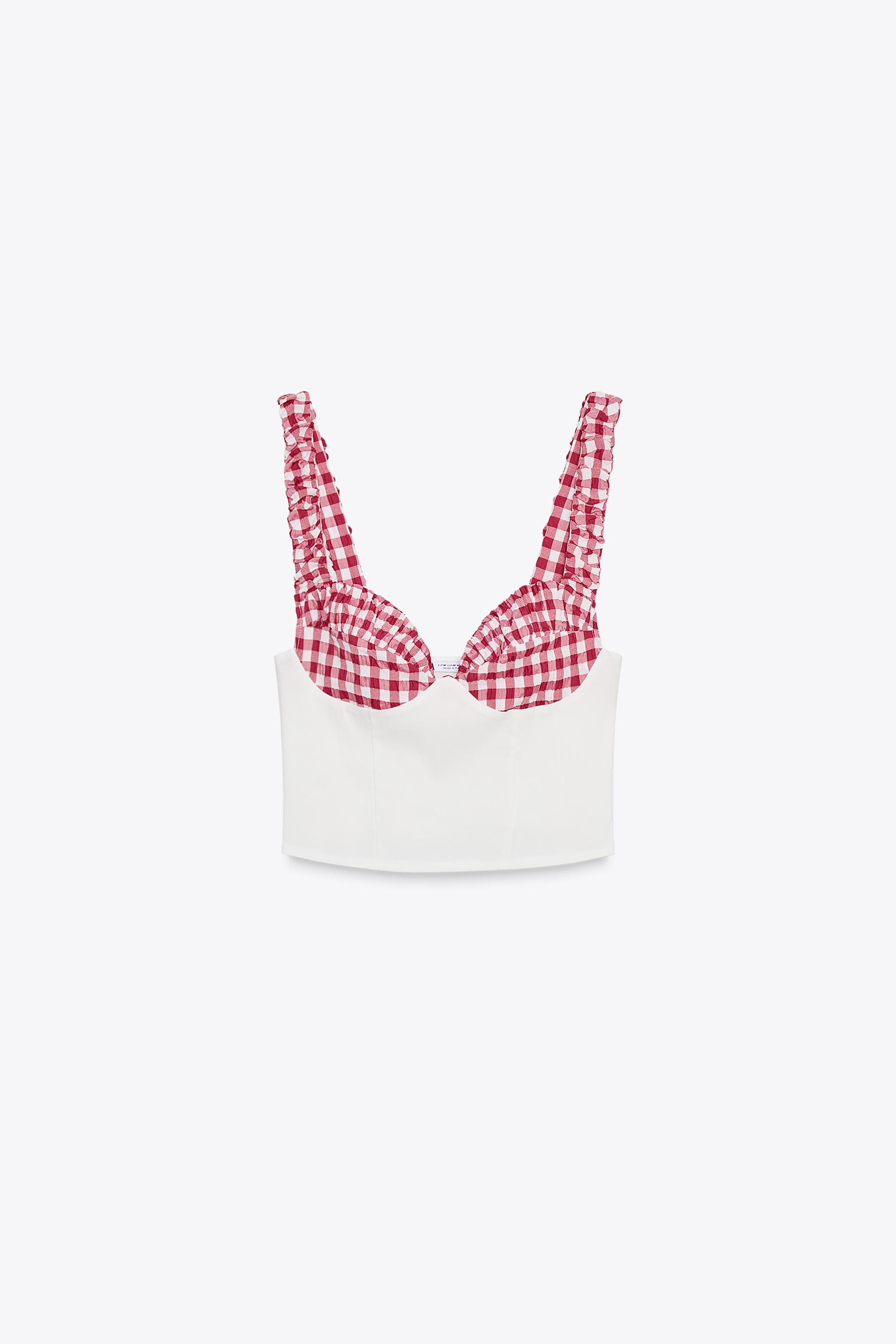 GINGHAM CORSET TOP