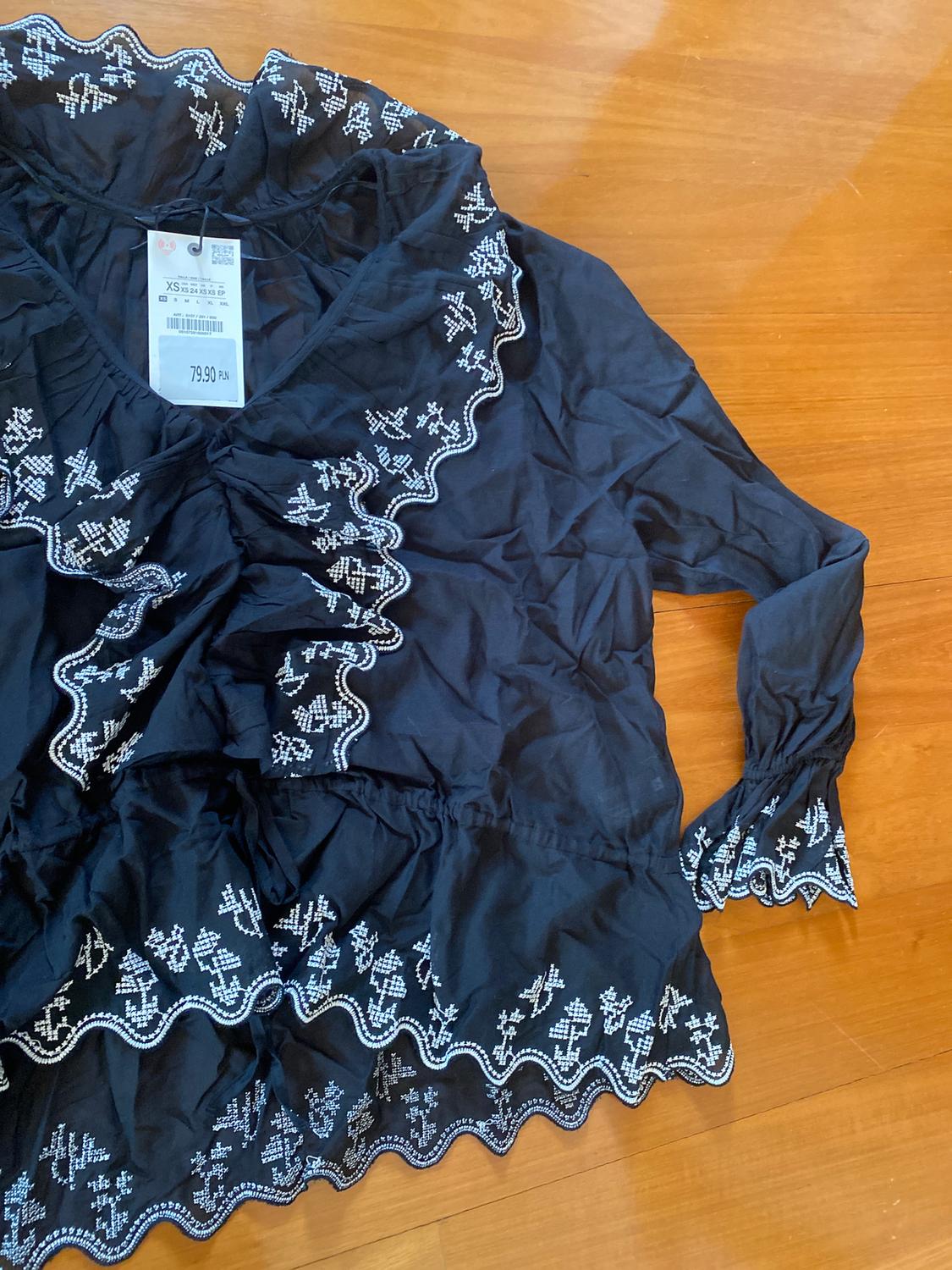 ZW COLLECTION EMBROIDERED RUFFLE BLOUSE - Image 3