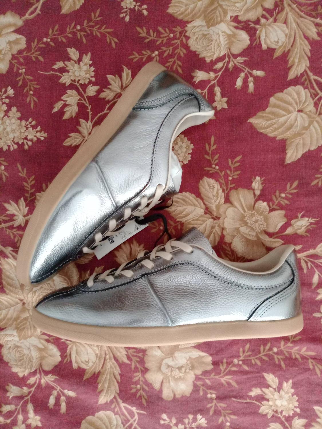 METALLIC LEATHER TRAINERS - Image 3