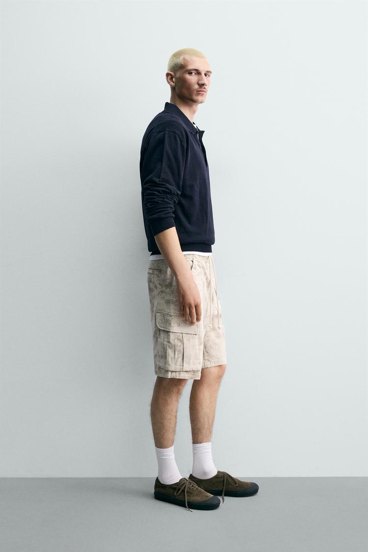 Pantalones cortos cargo tipo bermuda de corte relajado y color desgastado 4