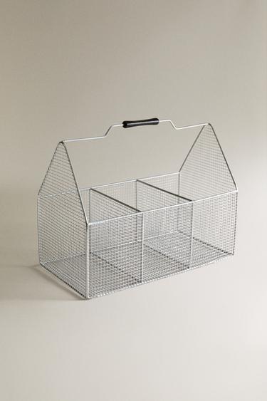 METAL ORGANISER BASKET - Light grey by Zara