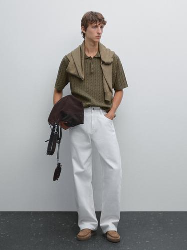 Polo punto trenzado - Verde vigoré de Zara - Imagen 0
