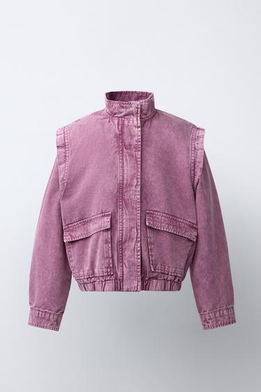 WASHED EFFECT JACKET - Dark pink by Zara