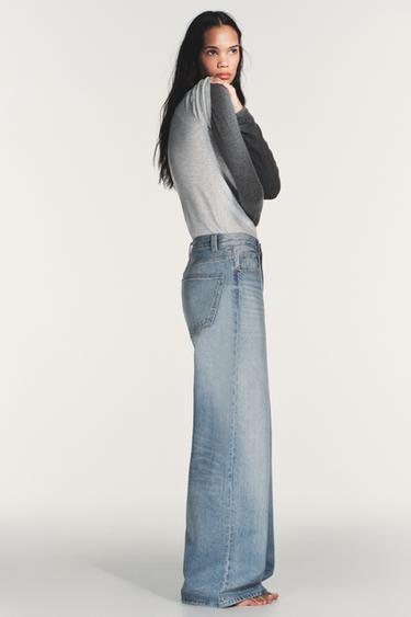JEANS TRF EXTRA WIDE LEG TAILLE HAUTE - Bleu pastel de Zara