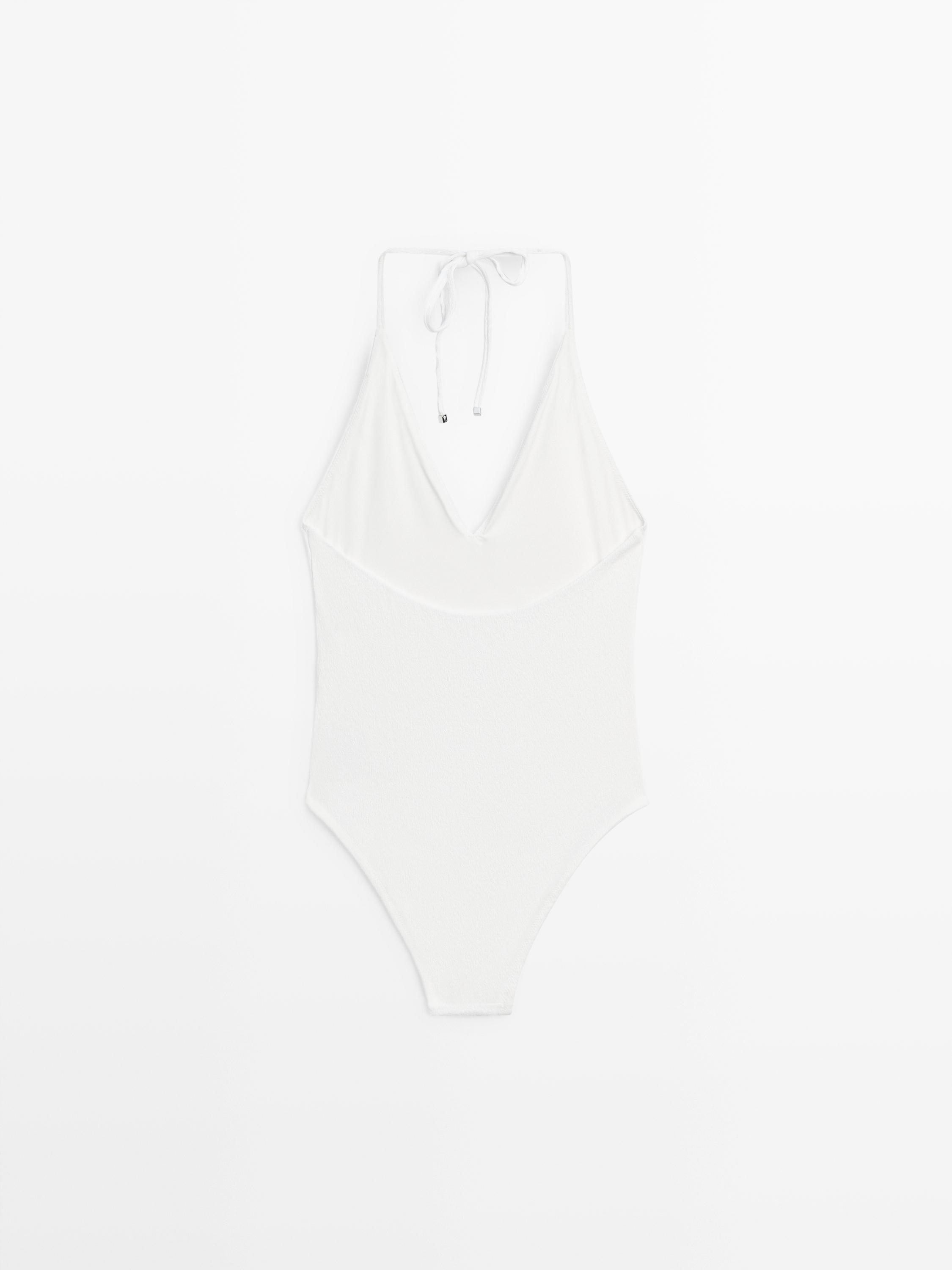 Maillot de bain texturé col en V
