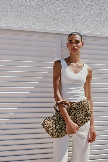 SAC À MAIN TRESSÉ - Bicolore de Zara
