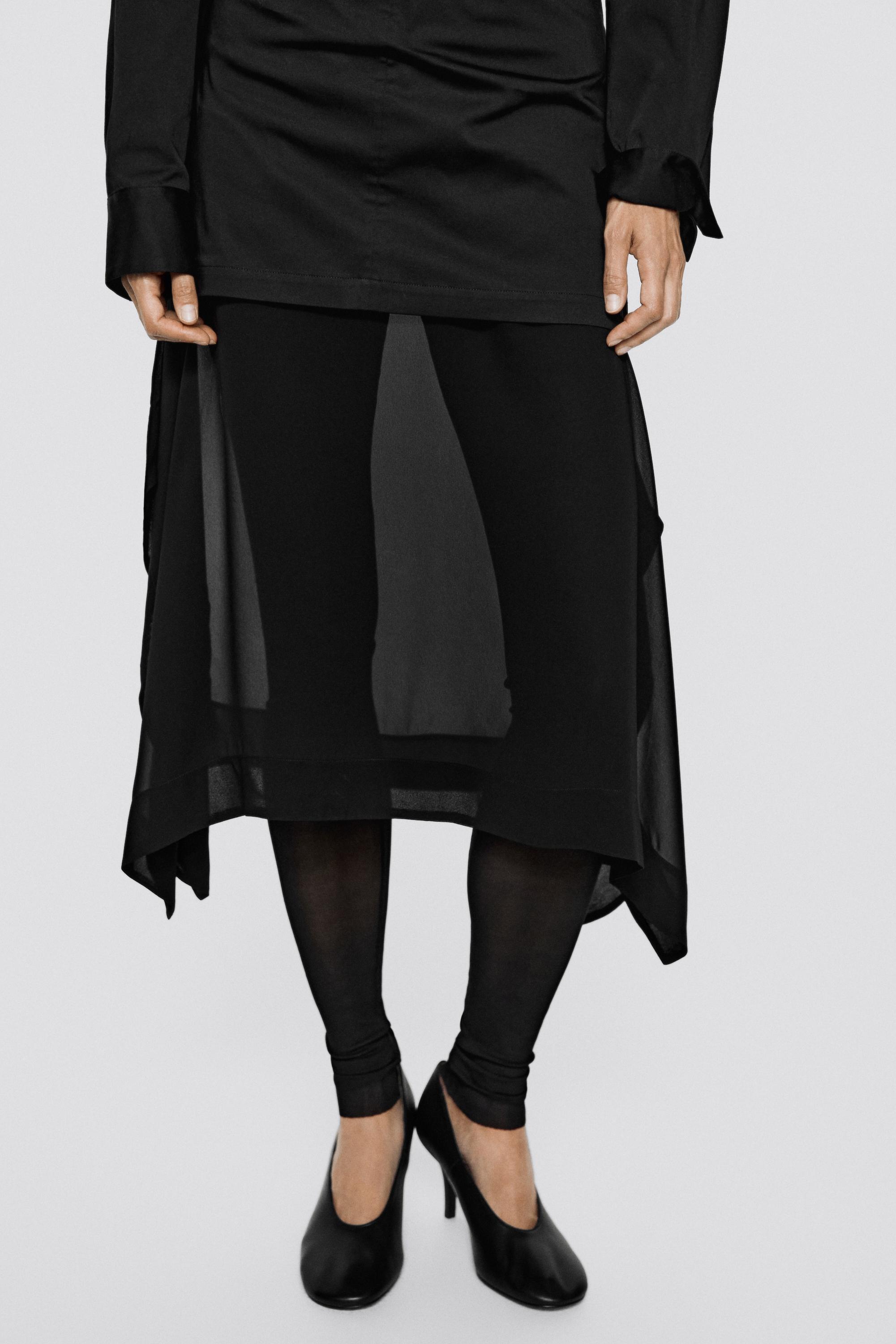 Semi-sheer asymmetric midi skirt - LIMITED EDITION