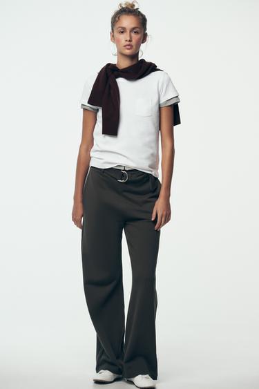 WASHED T-SHIRT WITH POCKET - White by Zara