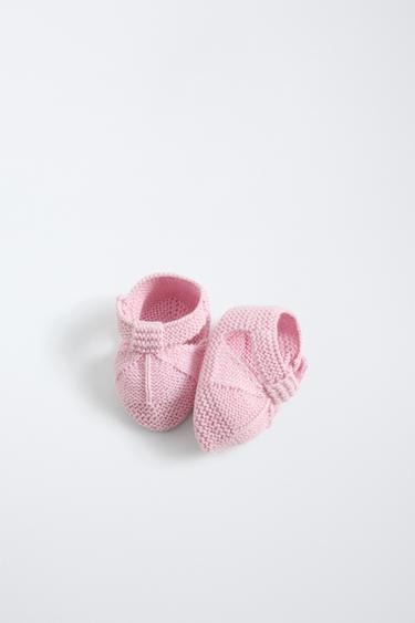 Zara PLETENE PAMUČNE CIPELICE ZA BEBE – Ružičasta – Slika 0