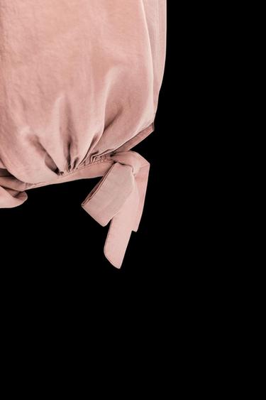 Zara ZW COLLECTION FLOWY GATHERED PANTS - Pink