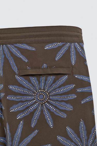 MAILLOT DE BAIN LONG À IMPRIMÉ FLORAL - Marron de Zara - Image 3