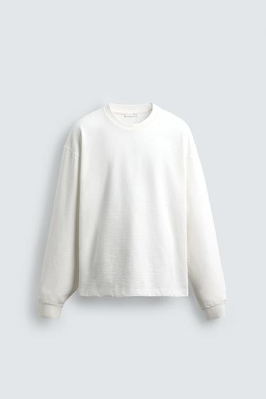 ÁO PHÔNG CẤU TRÚC HIỆU ỨNG RÁCH - Màu trắng từ Zara