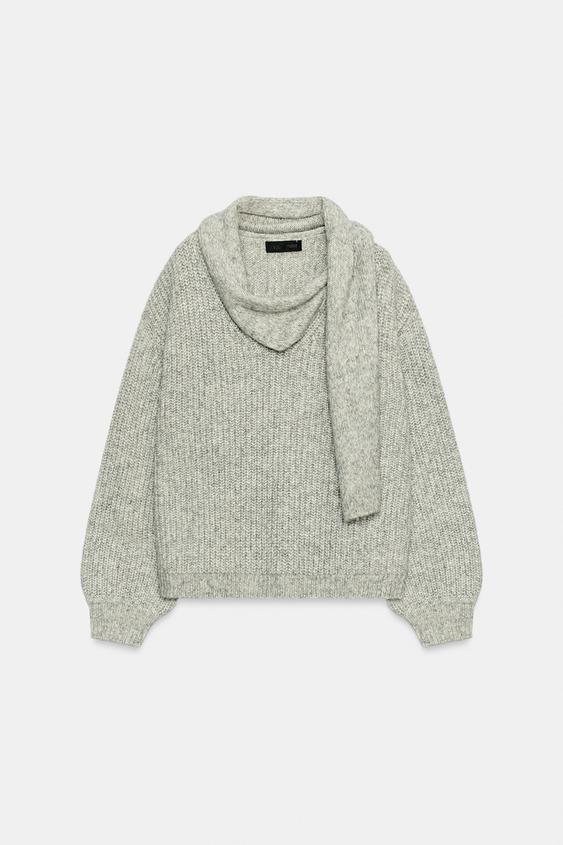 JERSEY PUNTO BUFANDA - Gris vigoré de Zara - Imagen 0