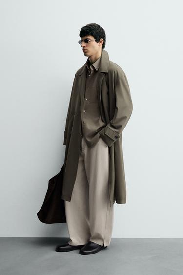 OVERSIZE FLOWING FIT TRENCH COAT - Taupe grey by Zara - Image 3