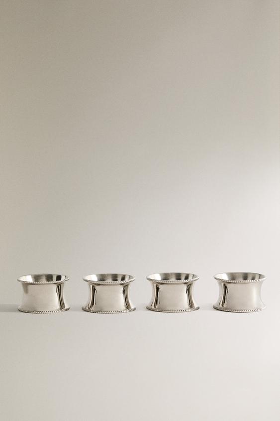 ROUND STEEL NAPKIN RING PACK (PACK OF 4) - Steel by Zara - Image 0