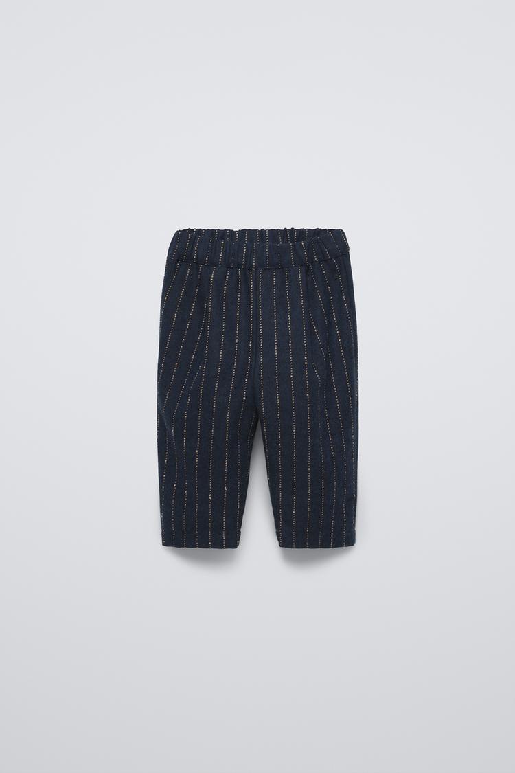 PANTALÓN PINZAS RAYA Azul ZARA Chile - Main Image