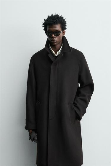 MANTEAU MÉLANGE LAINE MANTECO ® - Marron de Zara - Image 1