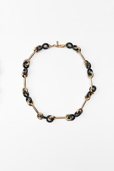 COLLIER CHAÎNE EN MATIÈRES VARIÉES - Doré de Zara - Image 1