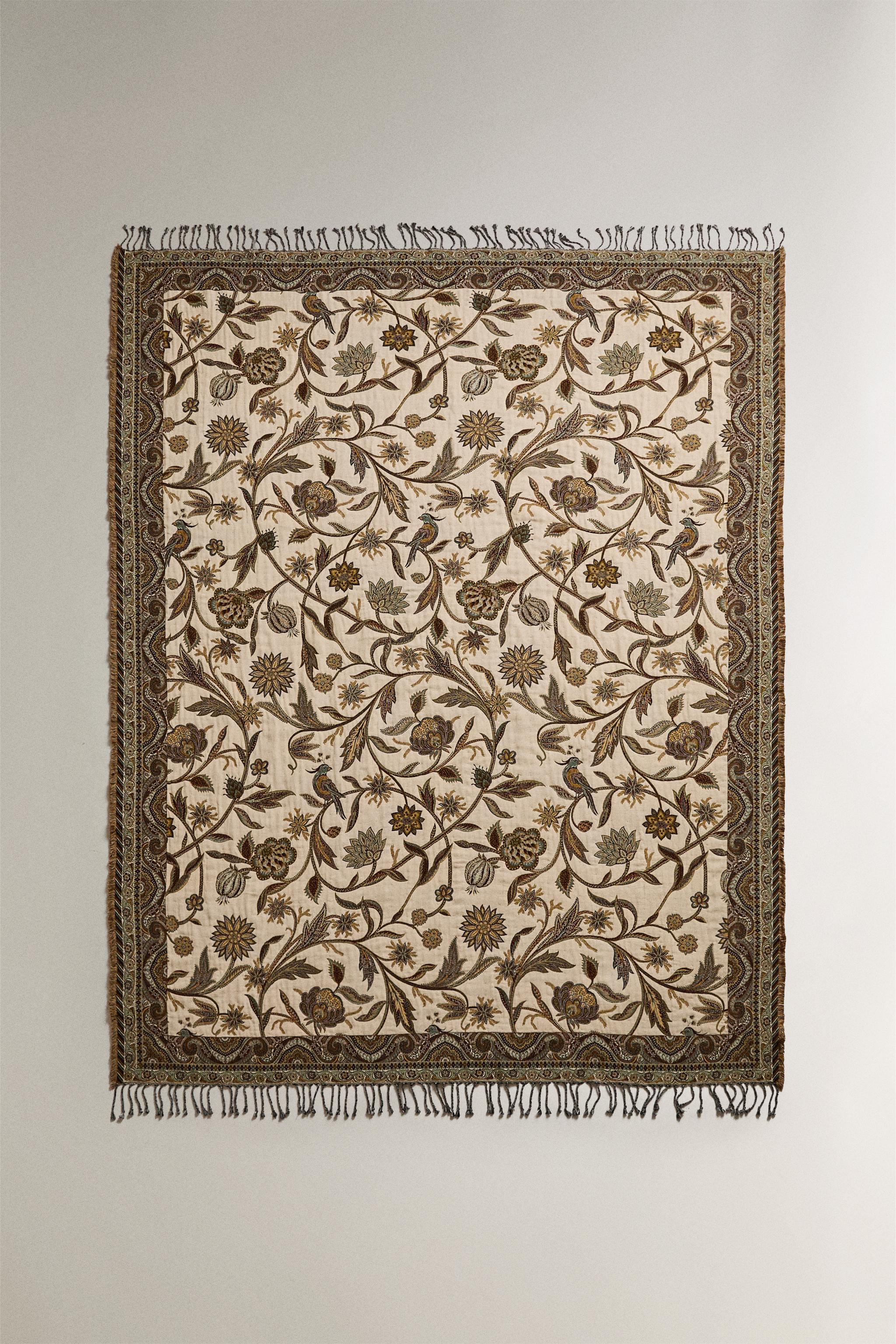 PLAID JACQUARD FLEURS