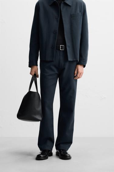 COTTON - LYOCELL TROUSERS - Navy blue by Zara - Image 1