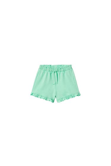 BERMUDA SHORTS WITH RUFFLE TRIM