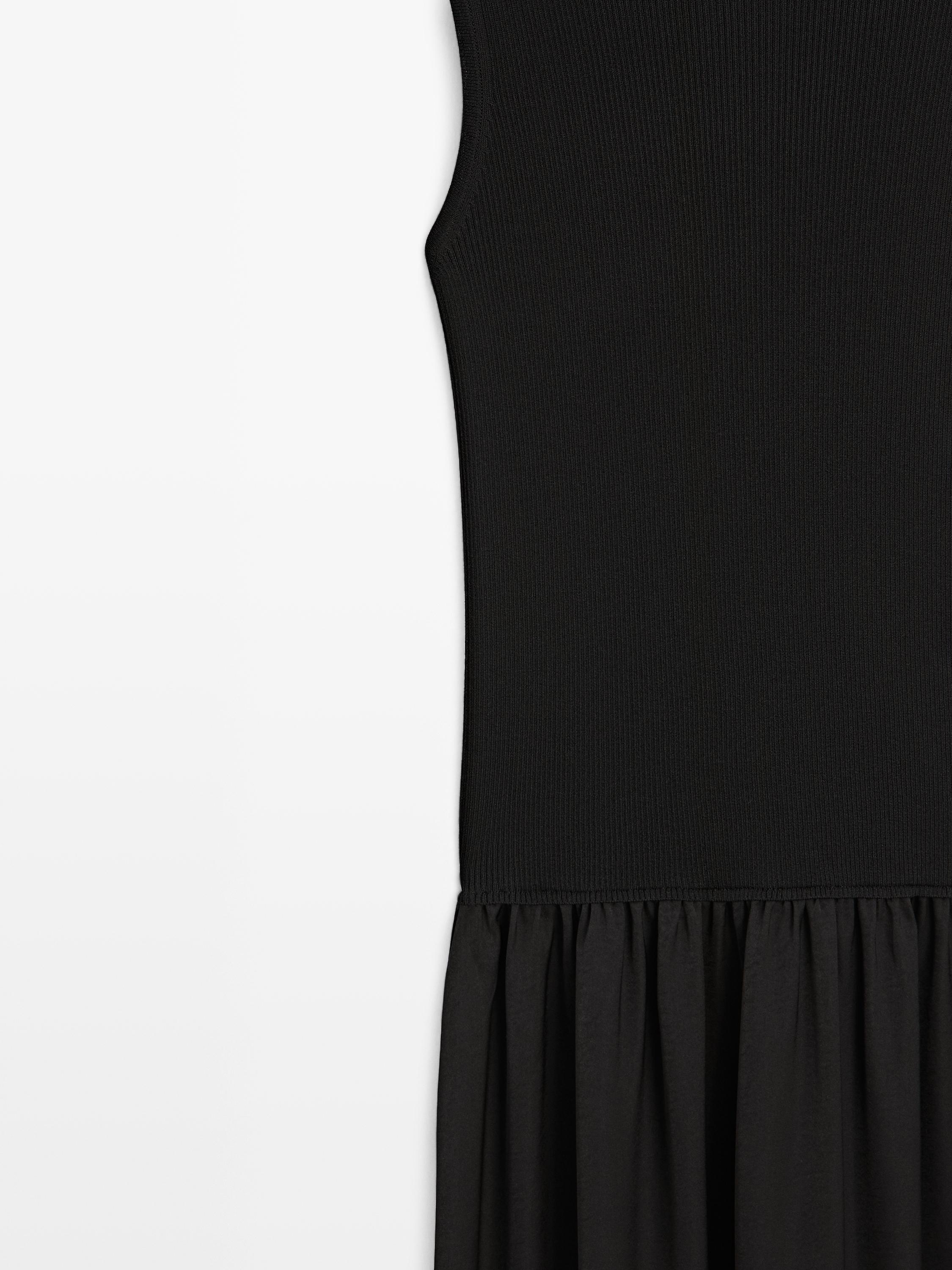 Knit midi dress with contrast detail
