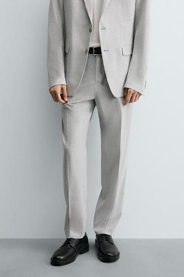 PANTALÓN TRAJE ESTRUCTURA - Gris claro de Zara