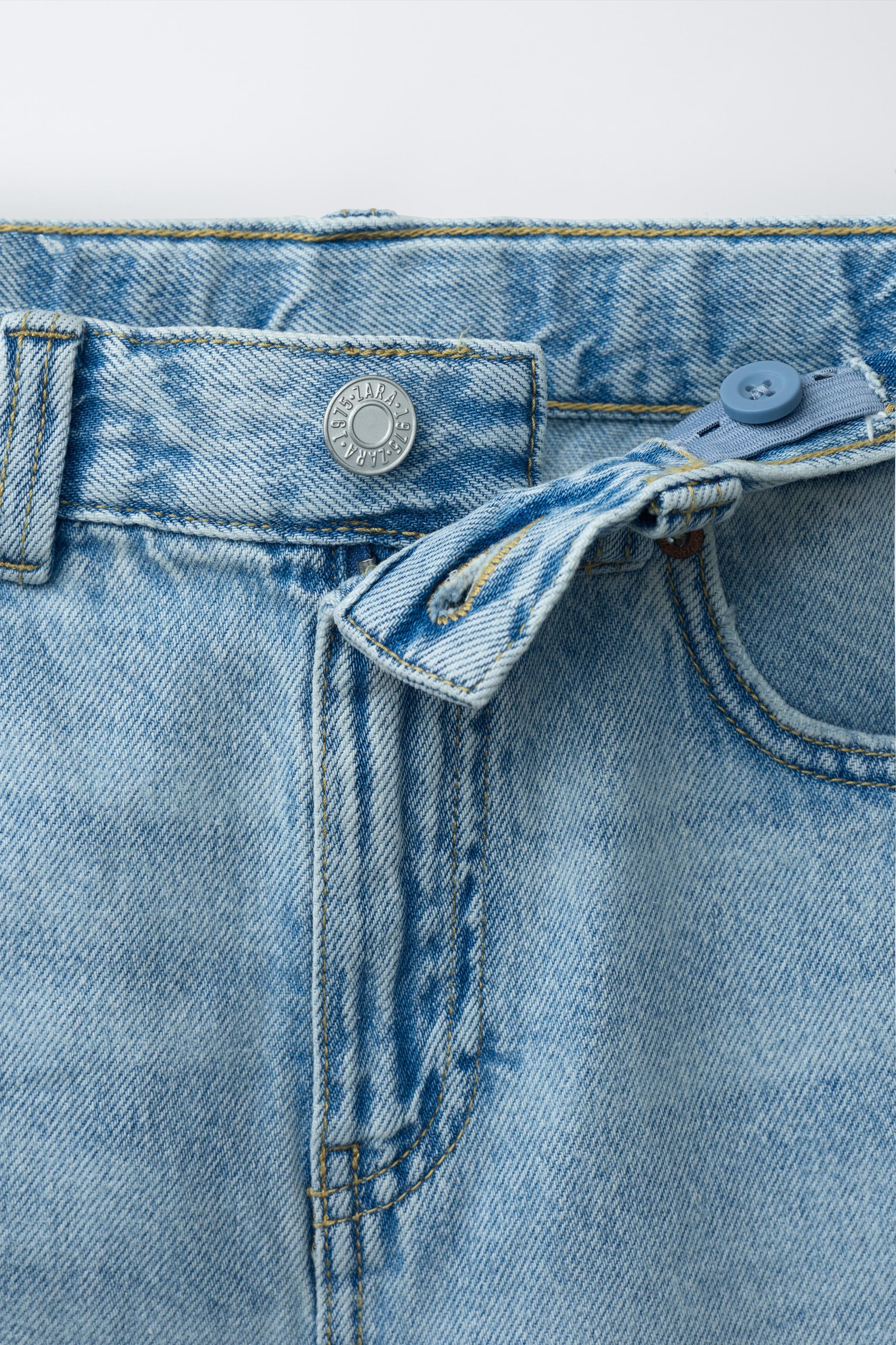 WIDE FIT RIPPED DENIM SHORTS