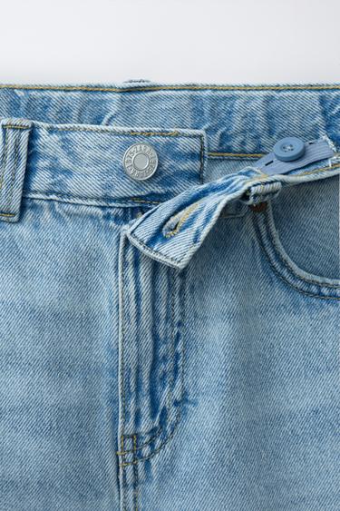 BERMUDA EN JEAN WIDE FIT DÉCHIRÉ - Bleu clair de Zara - Image 2