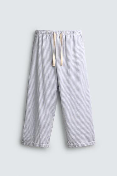 GESTREIFTE WIDE-FIT-HOSE - Gestreift von Zara