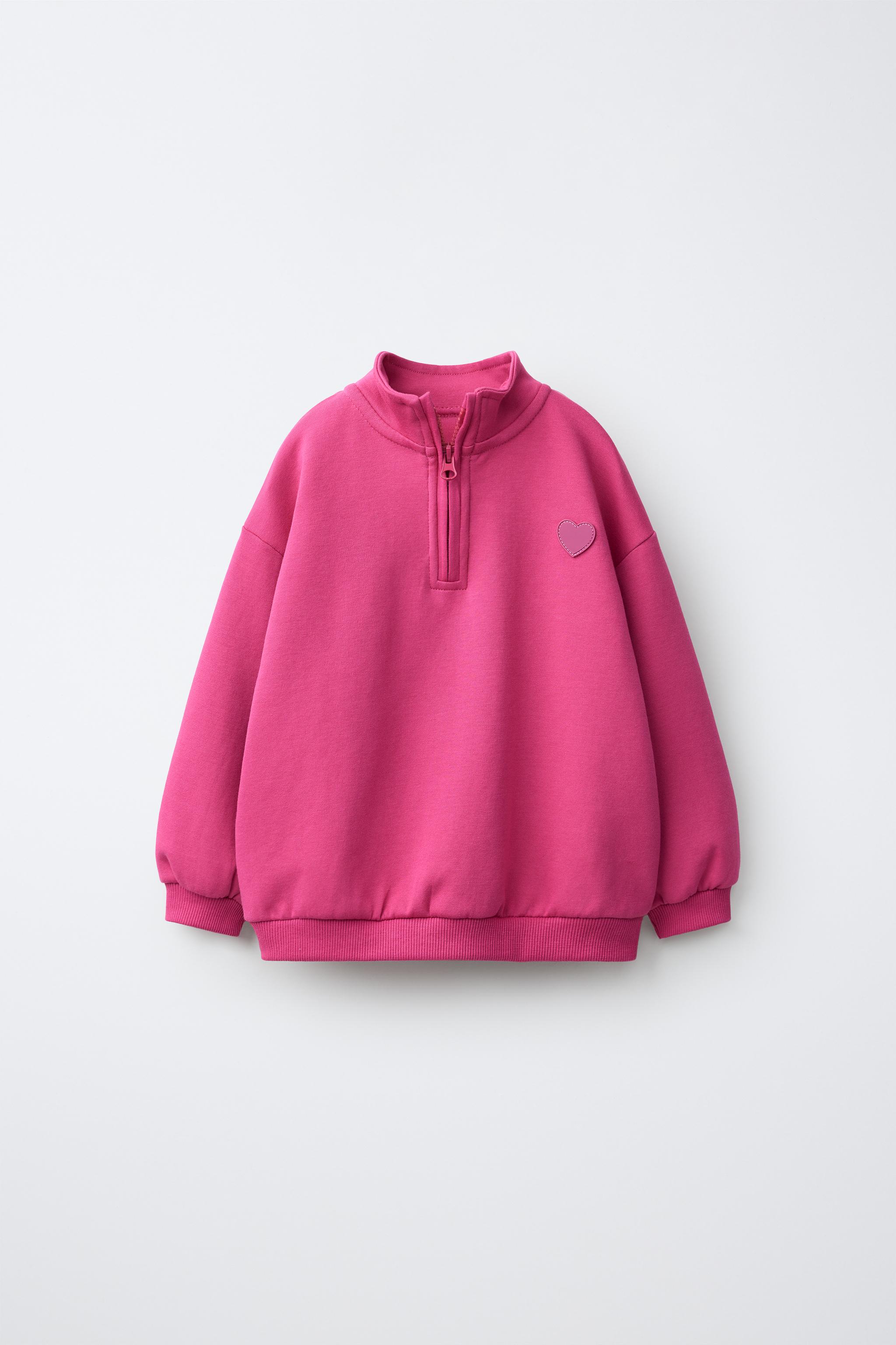 RUBBERIZED HEART INTERLOCK SWEATSHIRT - Dark fuchsia | ZARA Canada