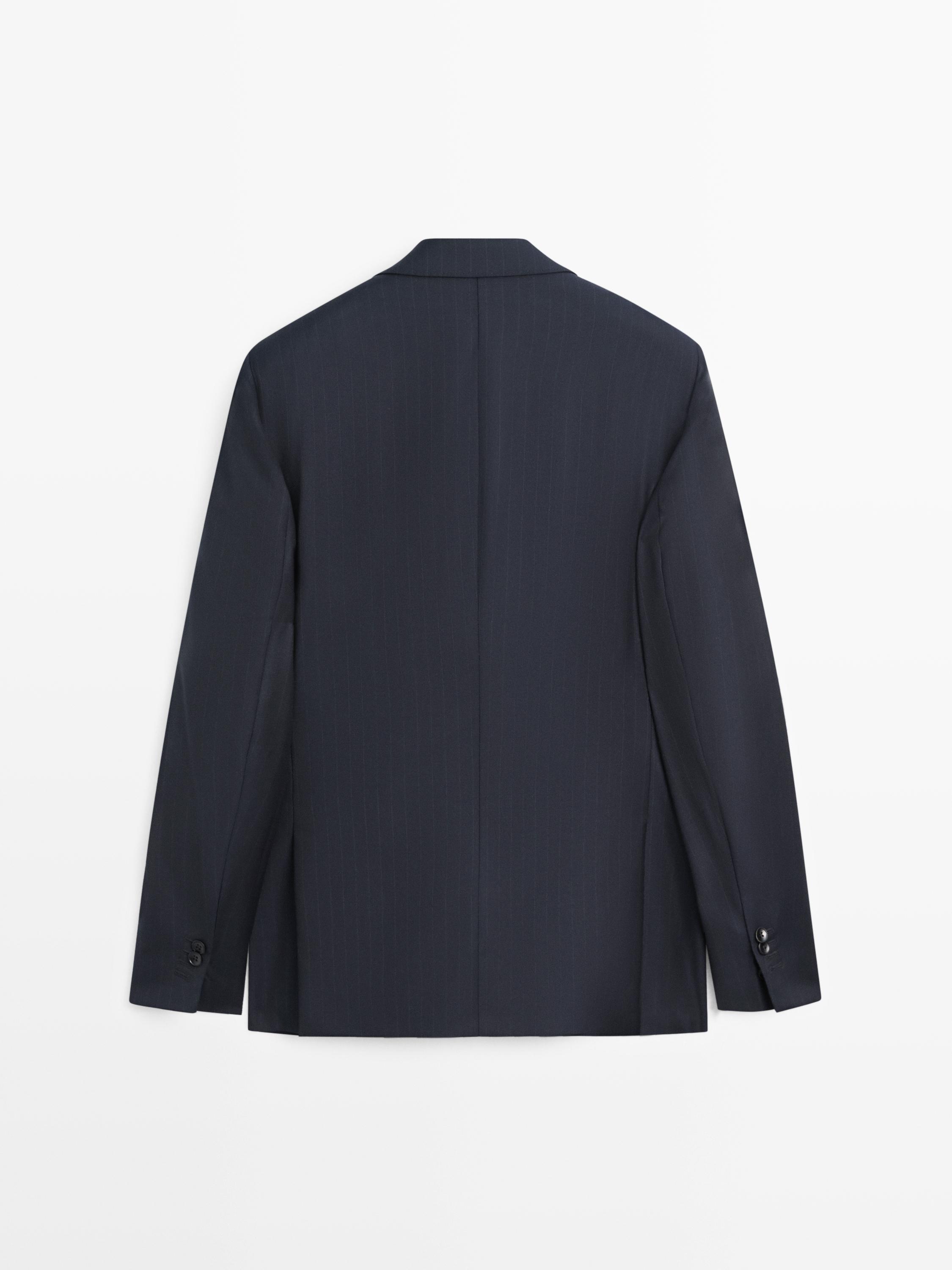 Veste de costume à rayures 100% laine froide