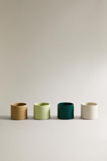 SERVIETTENRINGE AUS KERAMIK MIT RELIEF (4ER-PACK) - GRÜN von Zara - Bild 0