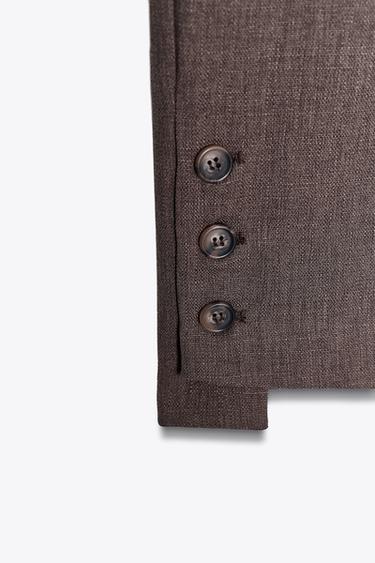 BUTTONED HEM TROUSERS - Brown by Zara - Image 8