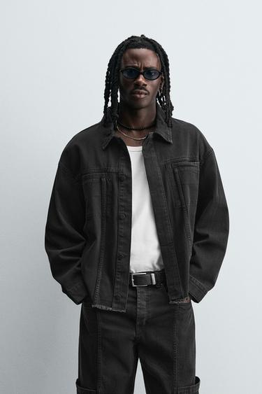 DENIM POCKET JACKET - Black by Zara
