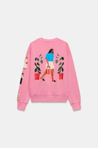 SWEATSHIRT MIT WASCHEFFEKT PHILIPPA COULES - Rosa von Zara