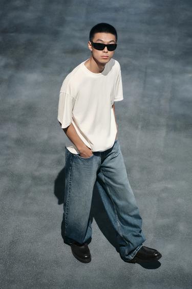 Zara 厚磅方正剪裁 T 恤 - 磨白色