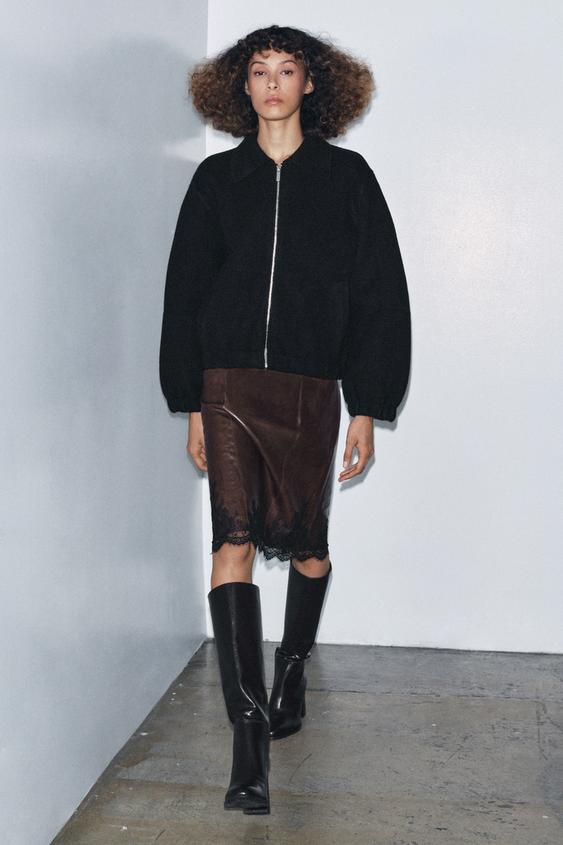 ZIPPERED KNIT BOMBER JACKET