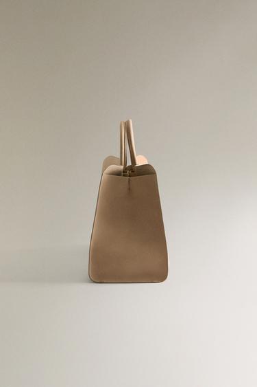 NUBUCK LEATHER TOTE BAG - Ecru White by Zara - Image 2