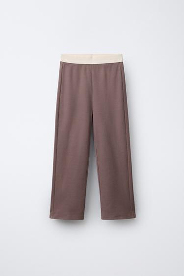 AGES 6-14 / WAFFLE KNIT PYJAMAS WITH EMBROIDERED TEXT - Aubergine by Zara - Image 3