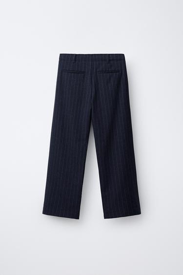 TAILORED TROUSERS WITH BUTTON - Blue by Zara