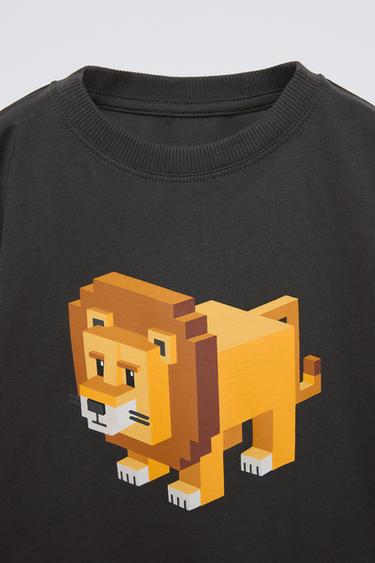 T-SHIRT À IMPRIMÉ ANIMAL - Gris anthracite de Zara - Image 2