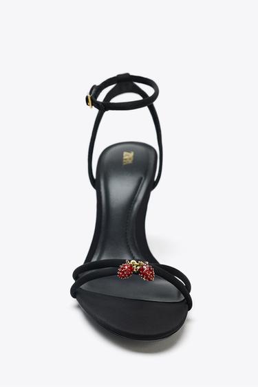 BEADED CROSSOVER STRAP SANDALS - Black by Zara - Image 5