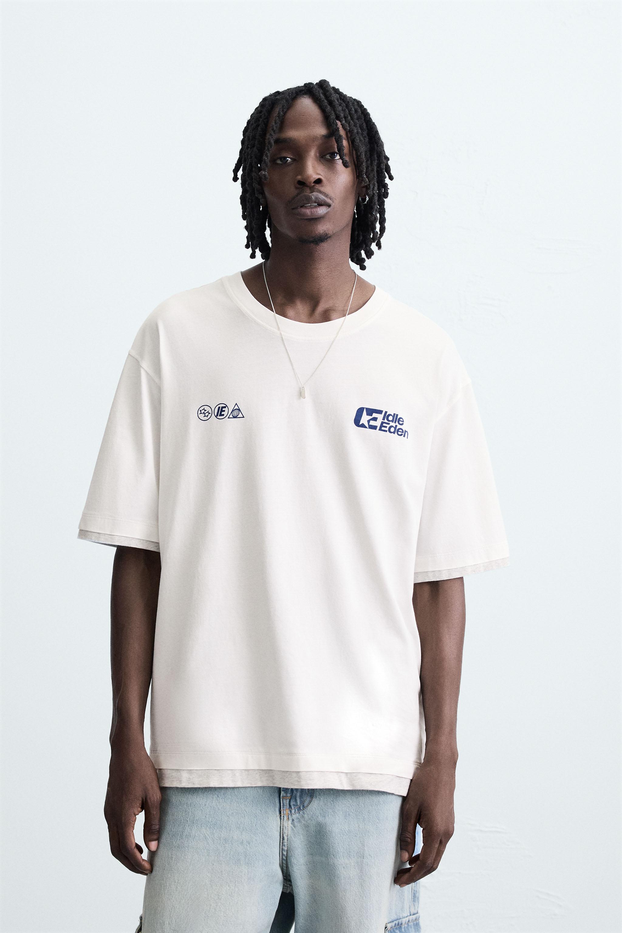 プリント柄テキスト入りTシャツ - ホワイト | ZARA Japan / 日本