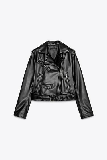 Faux Leather Jacket Perfecto Zara Cuir Zara Blouson Aviateur